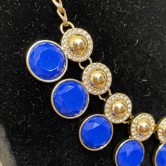CHARTER CLUB UEC Chic Blue and Gold Statement Adjustable Necklace - Picture 8 of 8